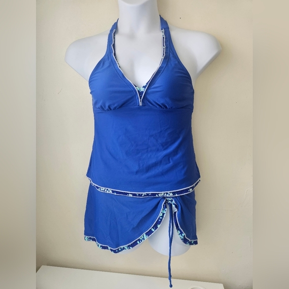 Rekita-Women's Blue Halter Tankini Set Size M - Picture 3 of 11